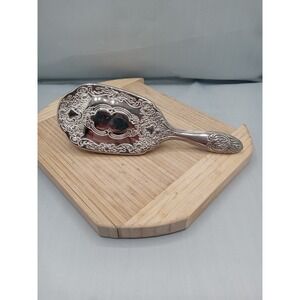 Vintage Silver Plated Hair Brush Decorative Dresser Brush Mid-Century